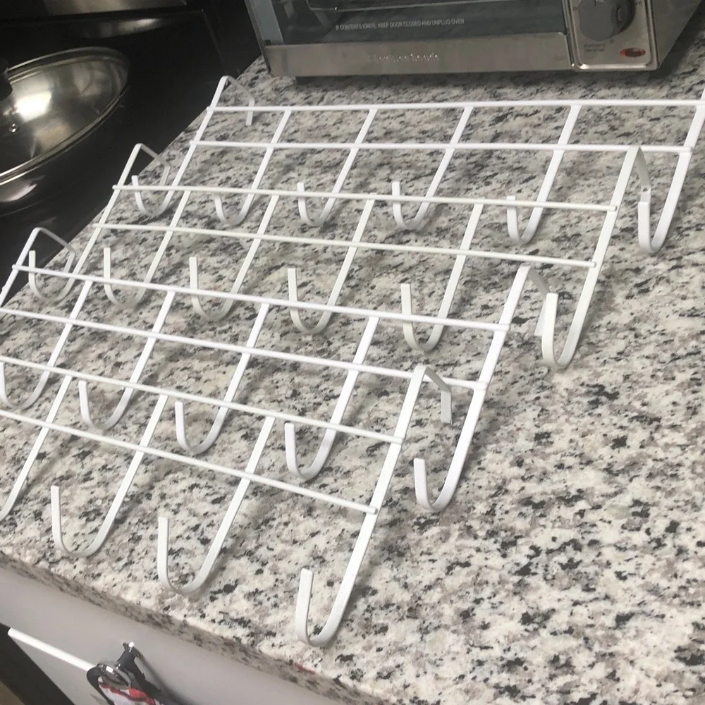 🛍️ White Over-the-Door Hook Organizer Rack Set of 4